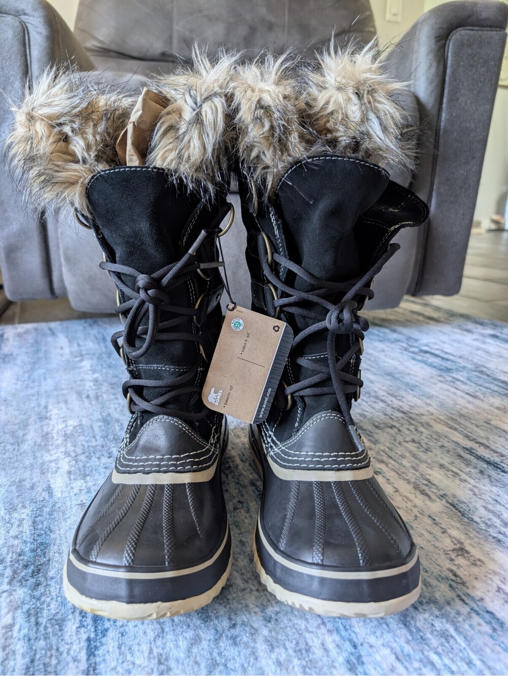SOREL Joan Of Arctic Boots Womens Size 11  Waterproof Snow Rain Winter Faux Fur - Picture 7 of 16